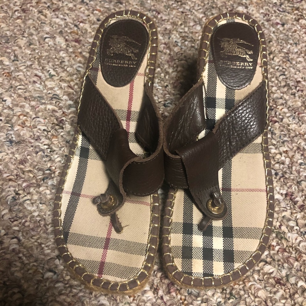 Authentic BURBERRY Espadrille Wedge Sandal